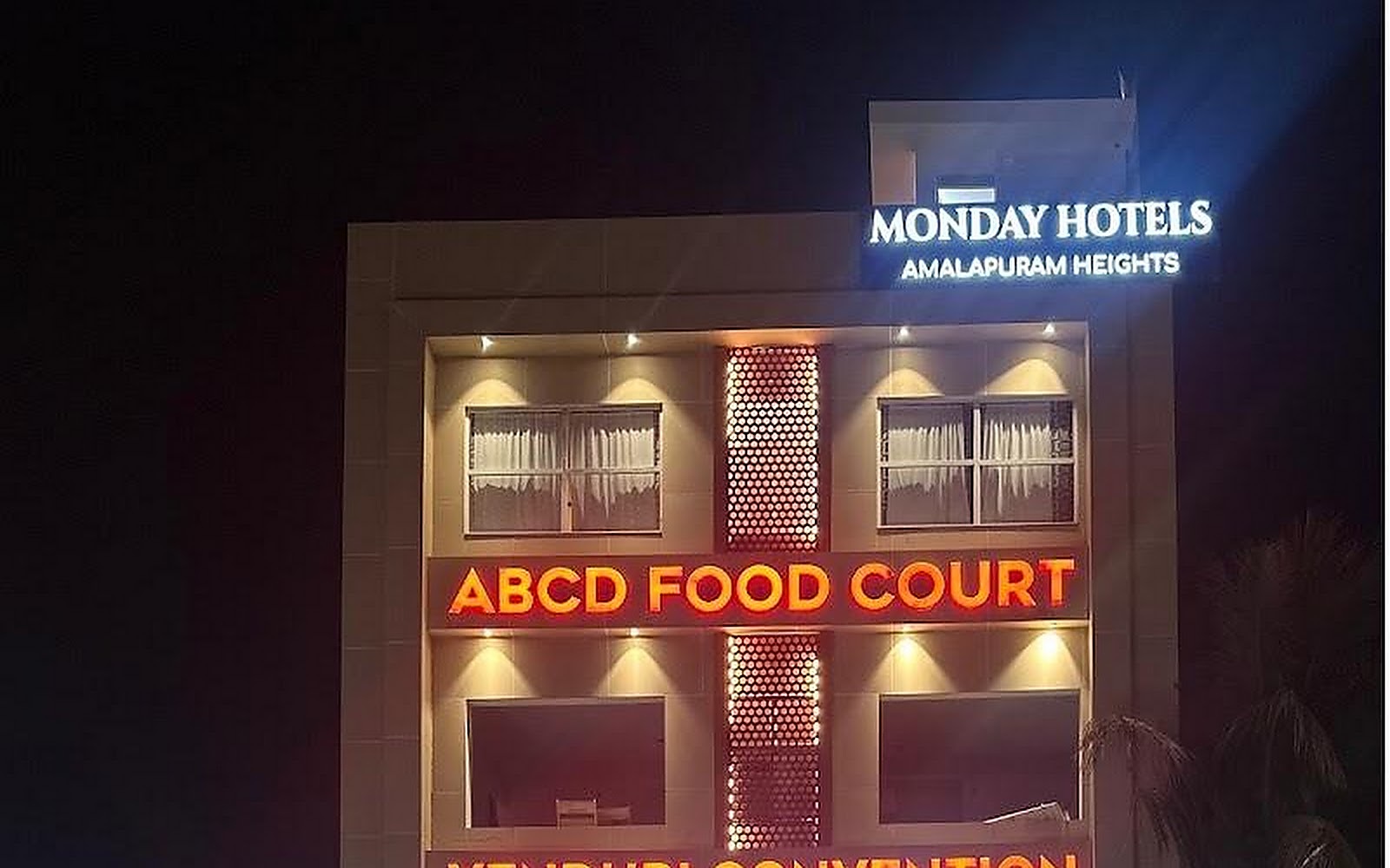 ABCD Food Court - Multi Cuisine Roof Top Restaurant Amalapuram visiting card