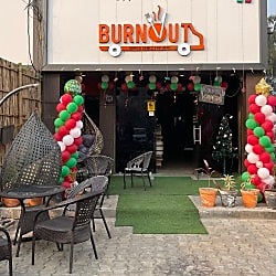 Burnout Restro & Cafe visiting card