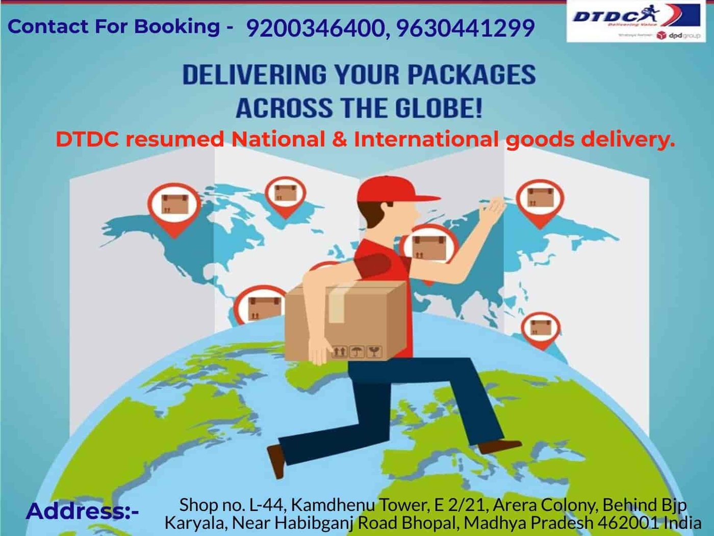 DTDC Courier & Cargo visiting card