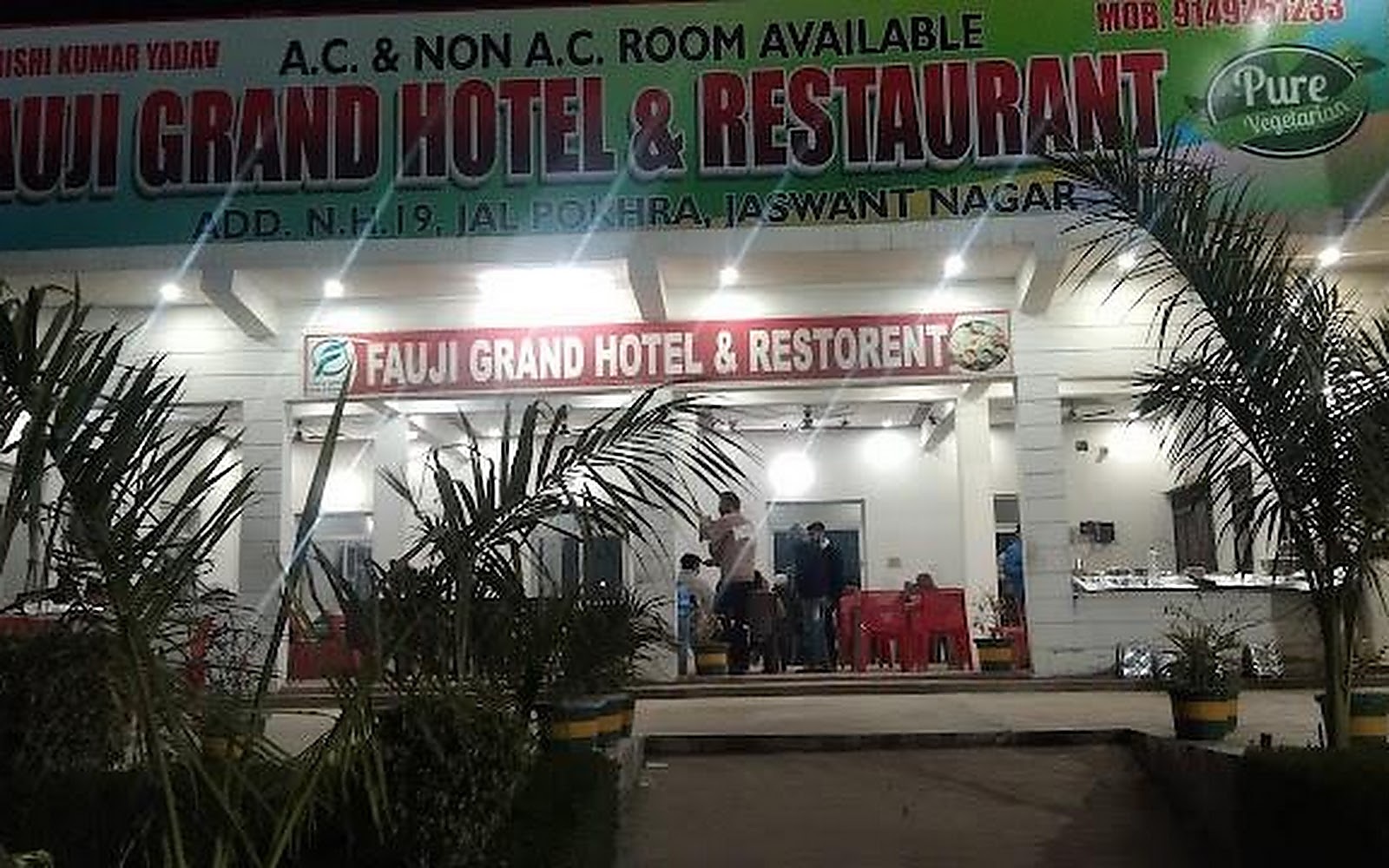 Fauji Grand Hotel & Restaurant Etawah visiting card