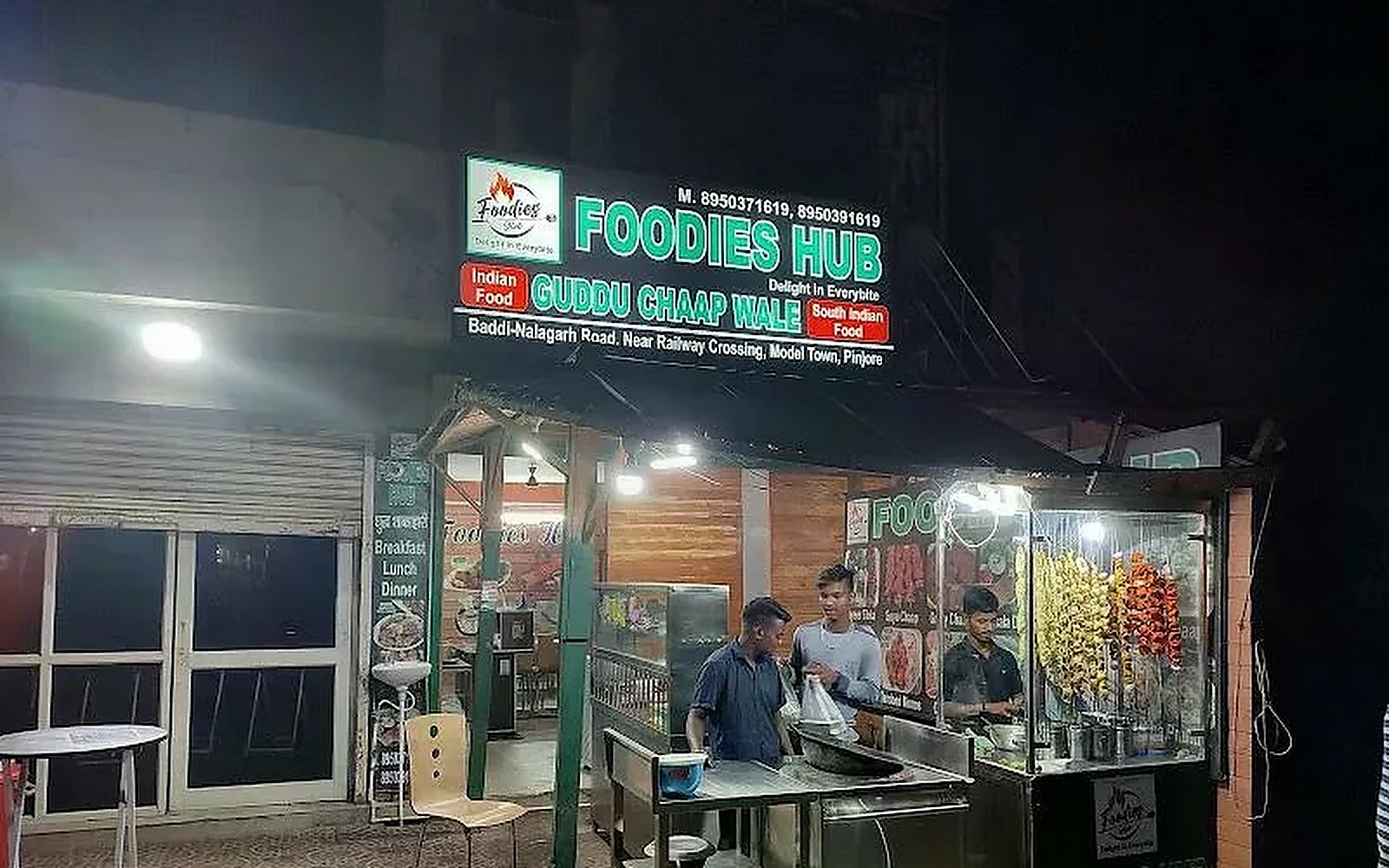 Foodies Hub Basdevpura visiting card