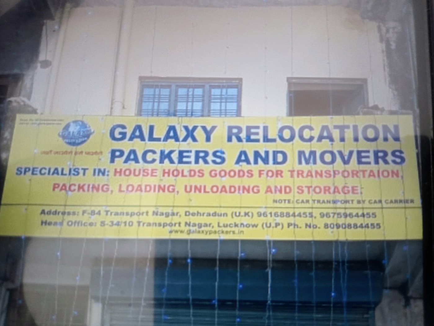 Galaxy Relocation Packers and Movers visiting card