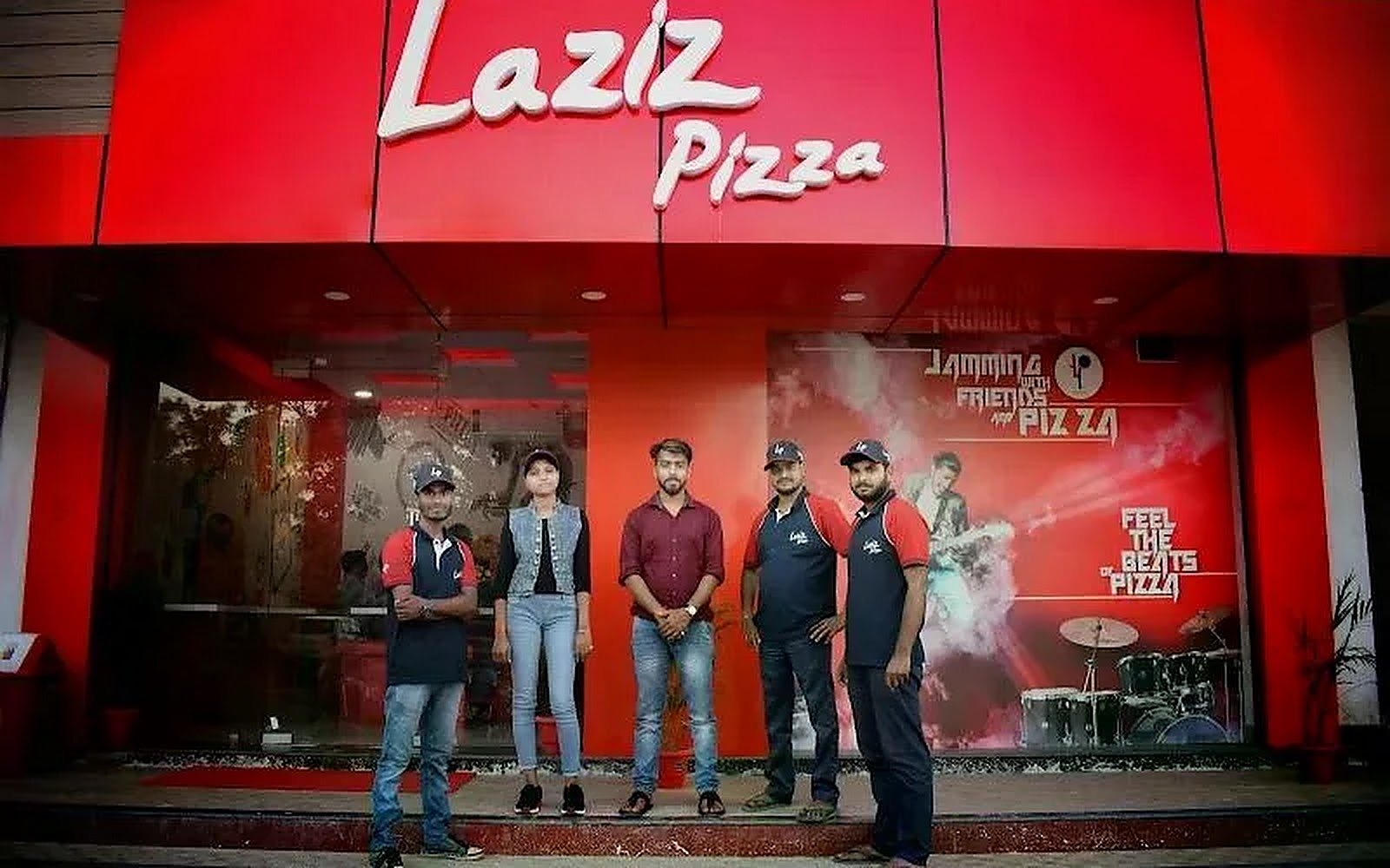 Laziz Pizza Forbesganj visiting card