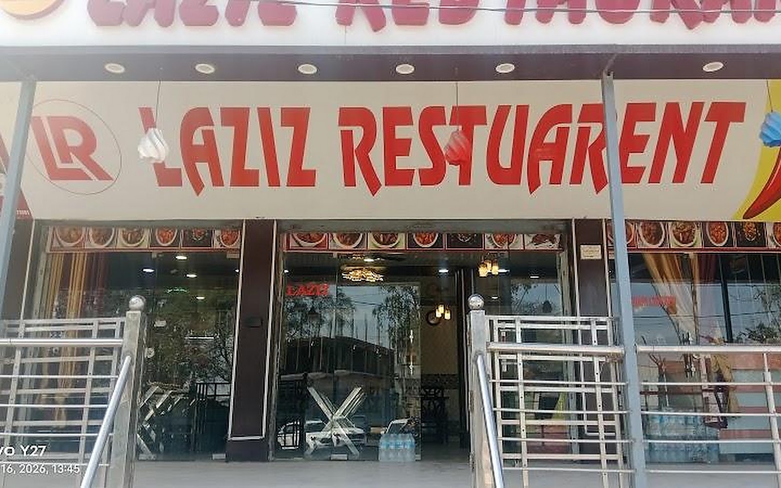 Laziz Restaurant Badkali Bhiwadi visiting card