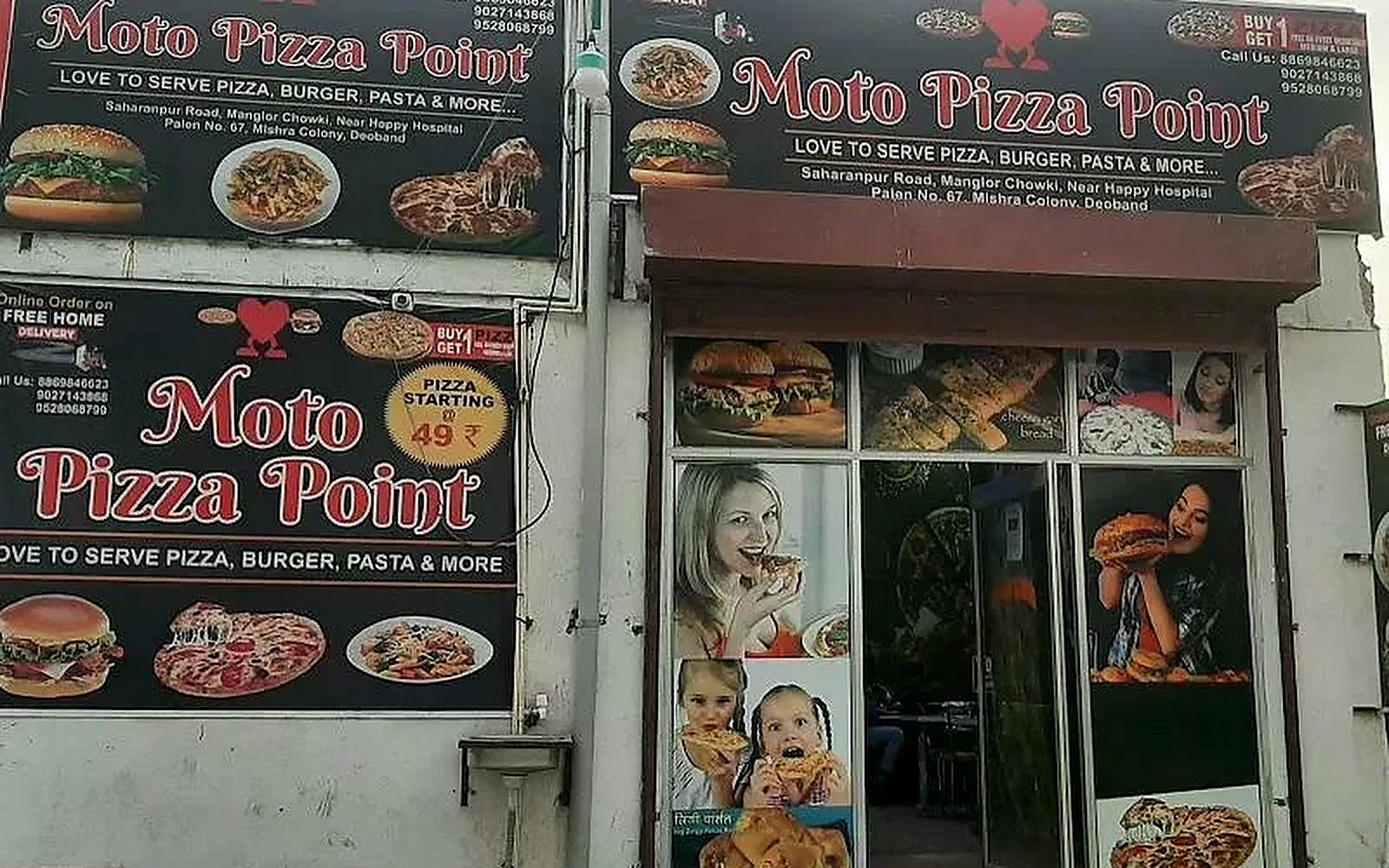 Moto Pizza Point Deoband visiting card
