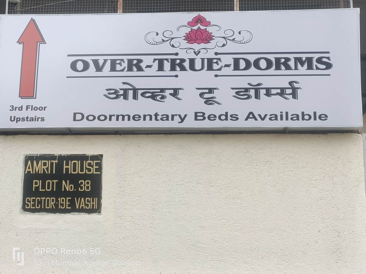 Over True Dorms visiting card
