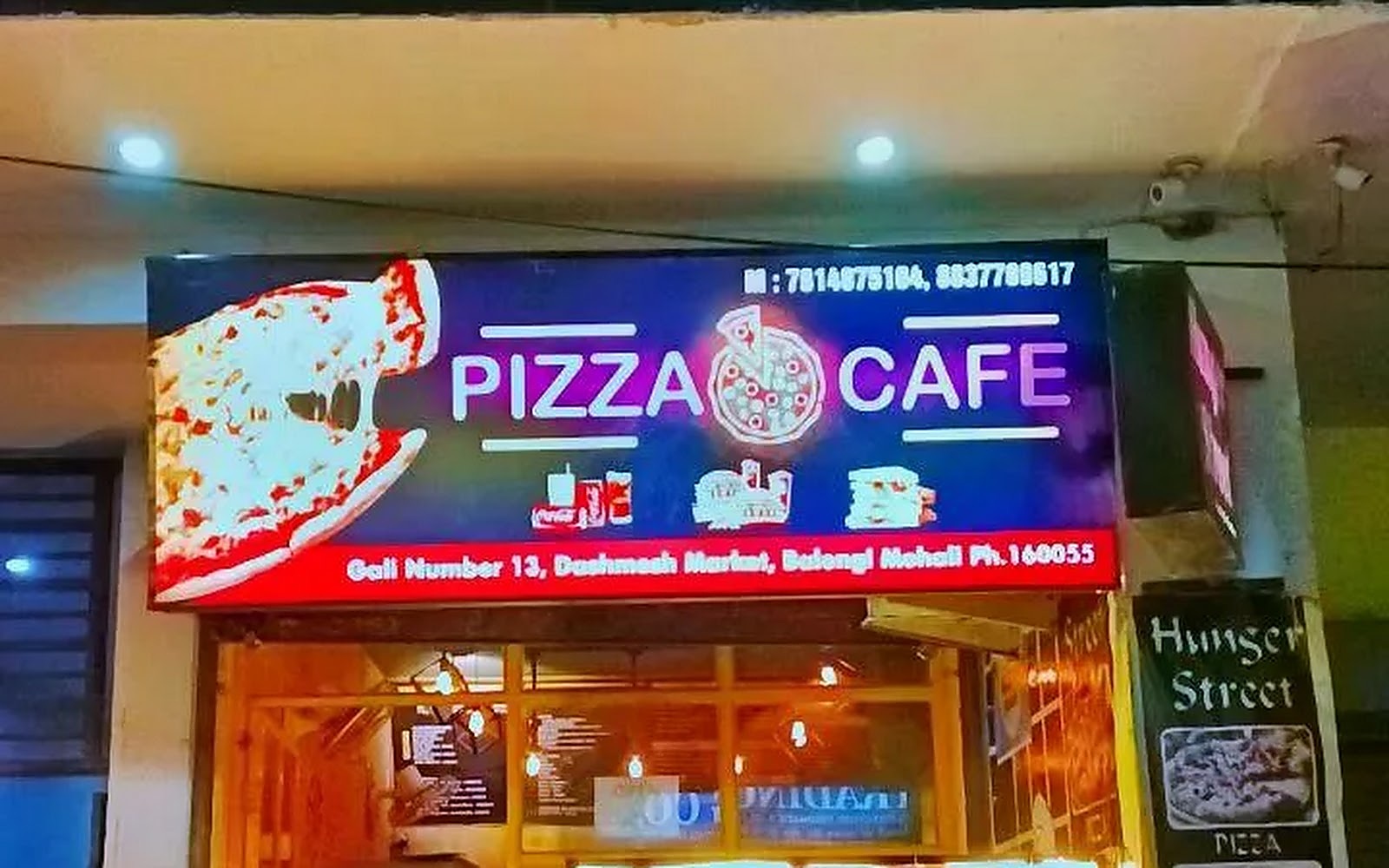 Pizza Cafe Mohali visiting card