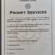 Prompt Service visiting card