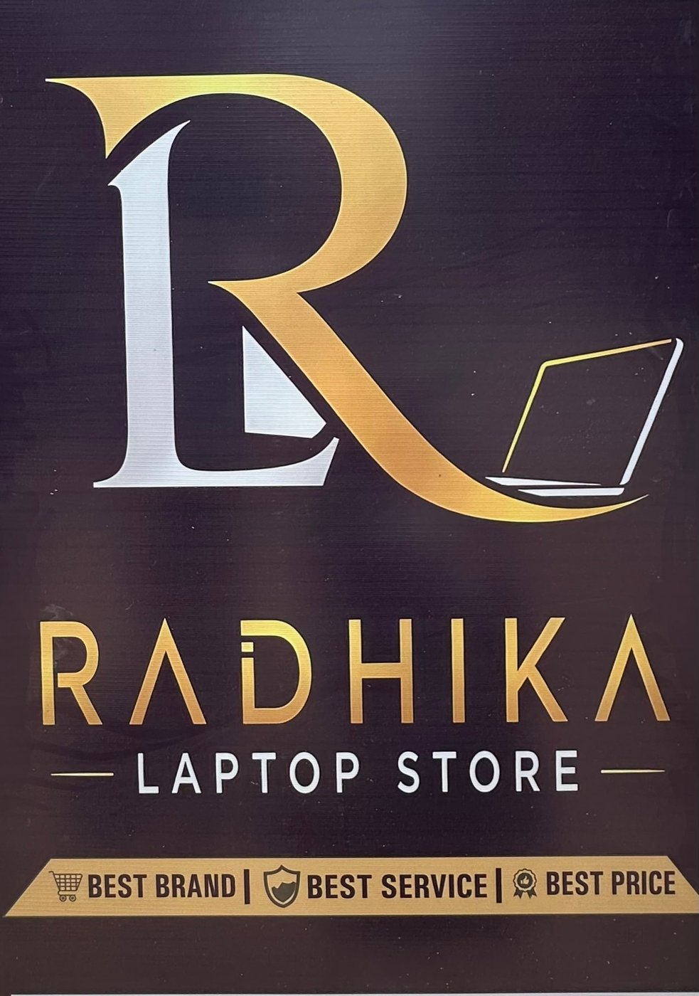 Radhika Laptop Store visiting card
