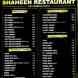 Shaheen Restaurant visiting card