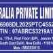 Stralia Private Limited visiting card