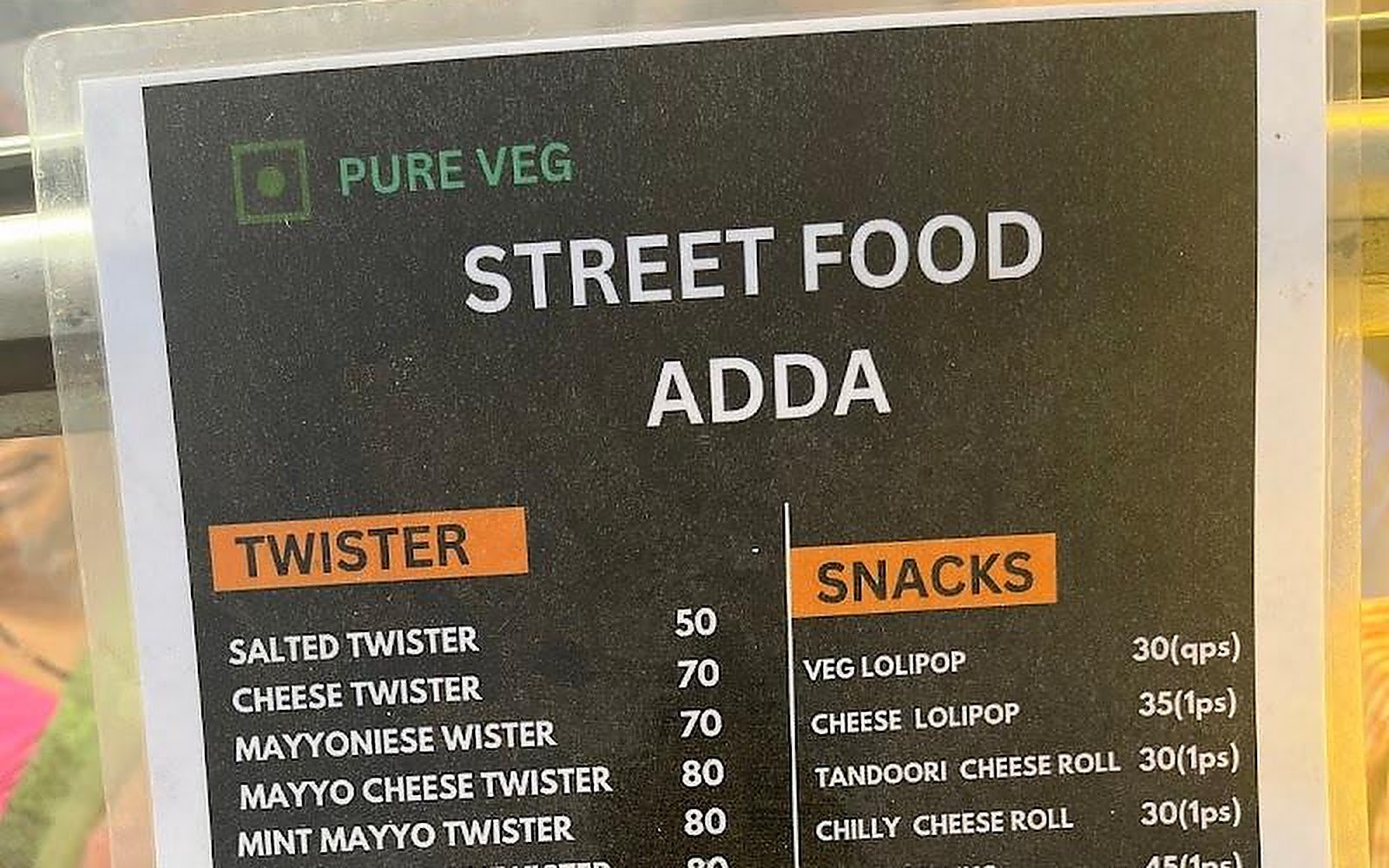 STREET FOOD ADDA Ambernath visiting card