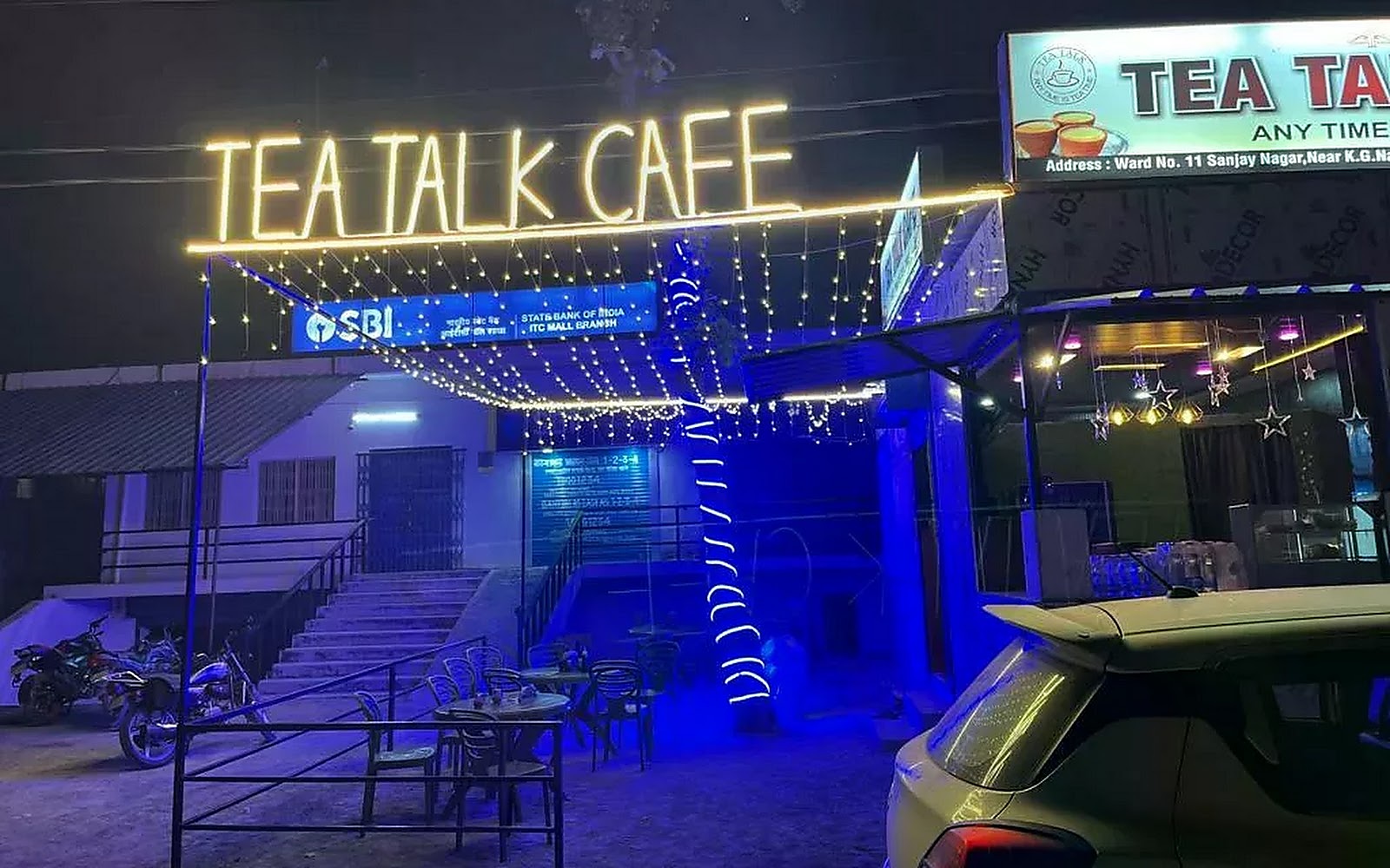 Tea Talk cafe Chandauli visiting card
