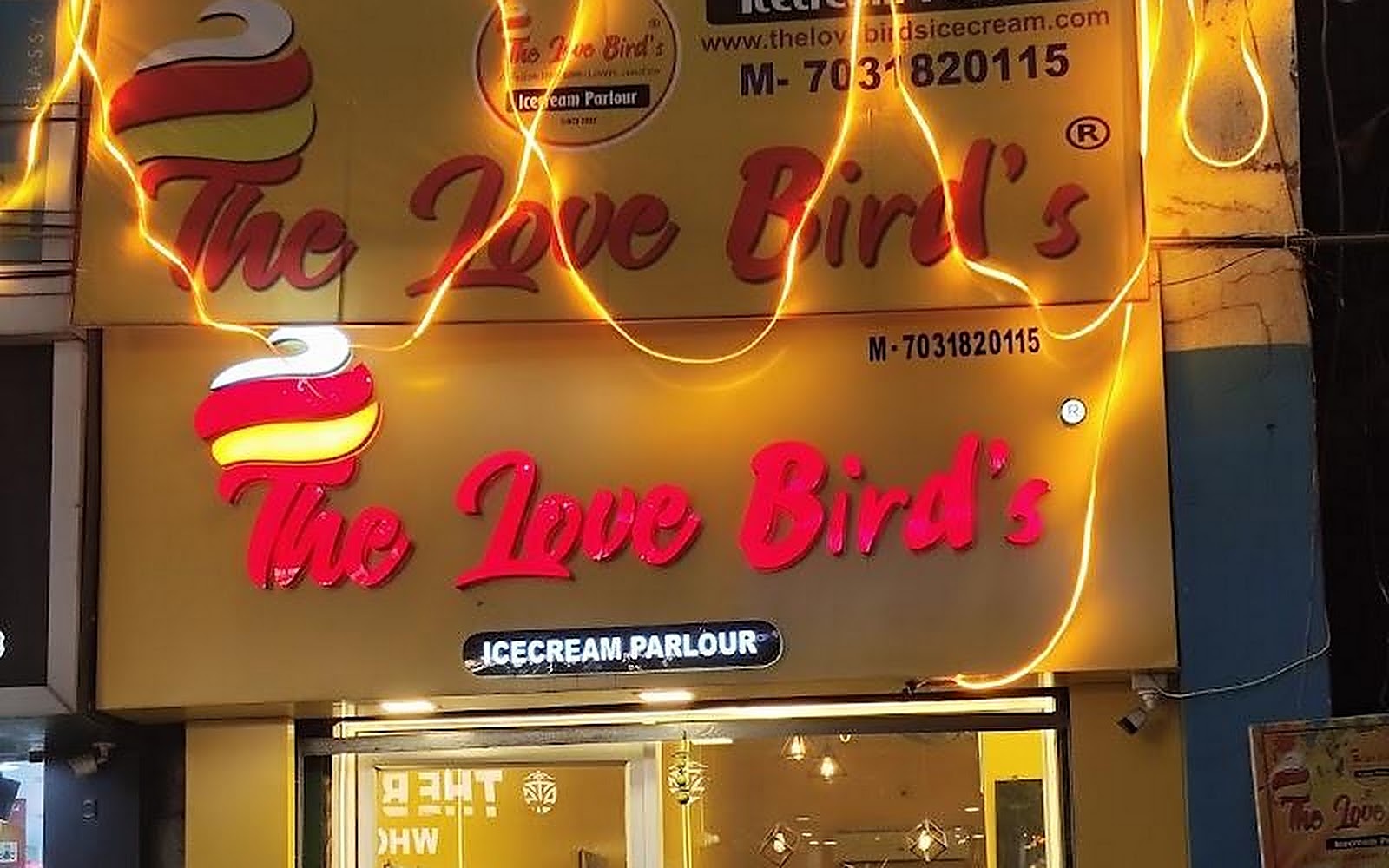The Love Birds Bagula Icecream parlour & Cafe visiting card